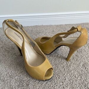 Nude Open Toe Pumps